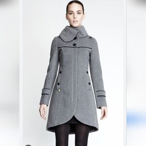 Soia & Kyo Zipped Wool Coat Grey size Medium